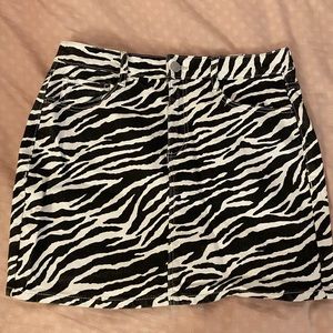 Garage Denim Zebra Skirt